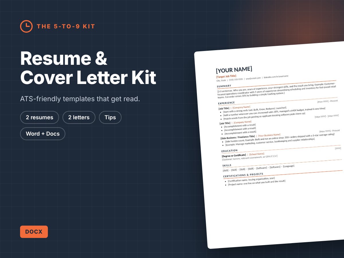 Resume & Cover Letter Kit preview