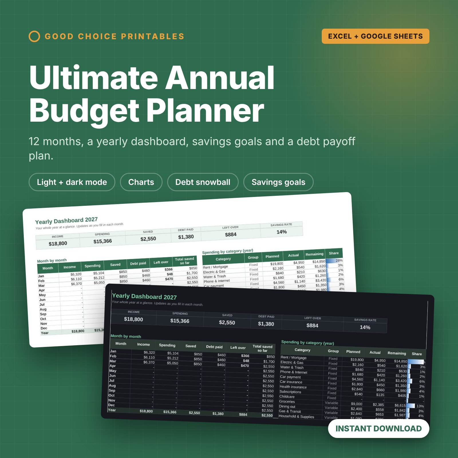 Ultimate Annual Budget Planner preview